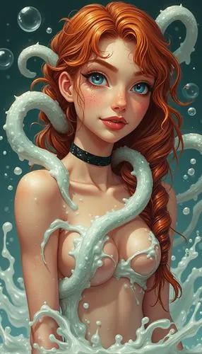 nami,the sea maid,nereid,sirena,amphitrite,water nymph,Illustration,American Style,American Style 13