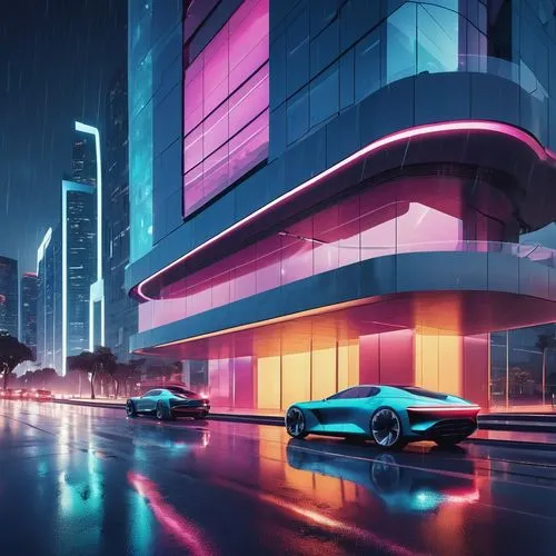 neon arrows,futuristic landscape,colorful city,car wallpapers,cybercity,3d car wallpaper,neon lights,neons,neon,autopia,neon light,guangzhou,cityscape,futuristic car,neon colors,futuristic,car showroom,noncorporate,porsche,colored lights,Conceptual Art,Daily,Daily 20