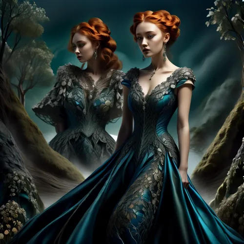 blue enchantress,fantasy art,fantasy picture,gothic portrait,gothic fashion,celtic woman,princesses,celtic queen,fairytale characters,fantasy portrait,ball gown,gothic dress,faery,the three graces,elven forest,3d fantasy,cinderella,enchanted forest,fairy queen,fairy tale character