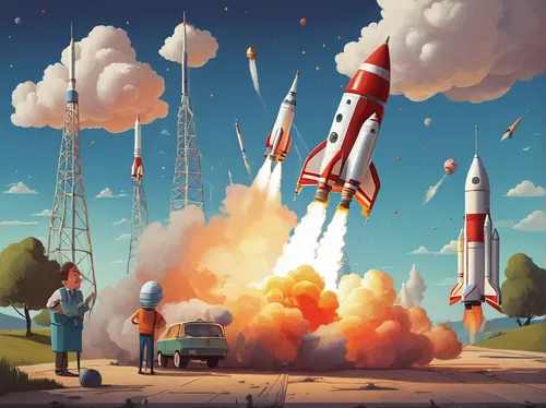 rocket launch,launch,startup launch,rockets,rocketship,lift-off,liftoff,rocket ship,rocket,shuttlecocks,dame’s rocket,sci fiction illustration,mission to mars,space art,motor launch,rocket-powered aircraft,missile,rocket flowers,space travel,cosmonautics day,Art,Artistic Painting,Artistic Painting 29