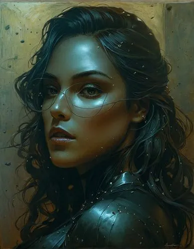 fantasy portrait,gamora,domino,arya,struzan,askani,ciri,digital painting,alita,cassandra,girl portrait,triss,kalinda,contessa,oil painting on canvas,artemisia,jasinski,marla,oil painting,seregil,Conceptual Art,Fantasy,Fantasy 13