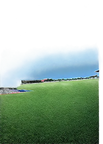 Doak Campbell Stadium, daytime, sunny weather, American football field, green grass, white yard lines, goalposts, stadium seats, blue sky, fluffy clouds, panoramic view, wide-angle lens, vibrant color