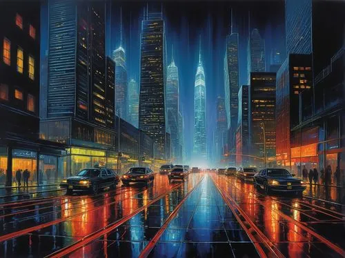 cybercity,cityscapes,struzan,city scape,night scene,city highway,cityscape,mcquarrie,pedestrian lights,city lights,metropolis,futuristic landscape,city at night,citylights,street lights,jablonsky,cyberscene,cybertown,coruscant,cityzen,Illustration,Realistic Fantasy,Realistic Fantasy 32