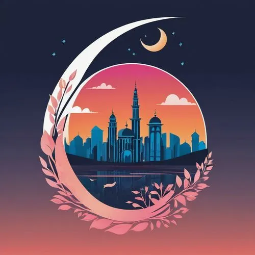 manama,crescent moon,dusk background,san francisco,vector illustration,sf,jayakarta,kaohsiung city,honolulu,airbnb icon,djakarta,ramadan background,moon and star background,vector graphic,lumpur,kaohsiung,ramadani,sandiego,vector design,fantasy city,Unique,Design,Logo Design