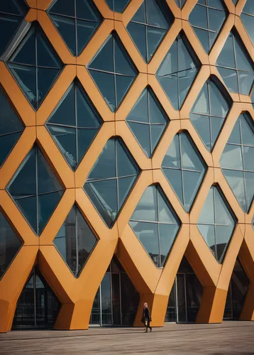 honeycomb structure,glass facade,building honeycomb,lattice windows,glass facades,metal cladding,facade panels,lattice window,structural glass,soumaya museum,the dubai mall entrance,honeycomb grid,wooden facade,hexagonal,glass building,walt disney concert hall,window film,wood structure,geometric pattern,outdoor structure,Photography,General,Cinematic