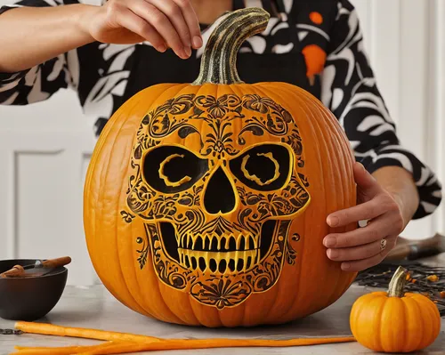 Give instructions on how to carve a pumpkin with a unique design.,halloween pumpkin gifts,pumpkin carving,halloween pumpkin,neon pumpkin lantern,to carve,decorative pumpkins,carving,jack-o'-lantern,ca