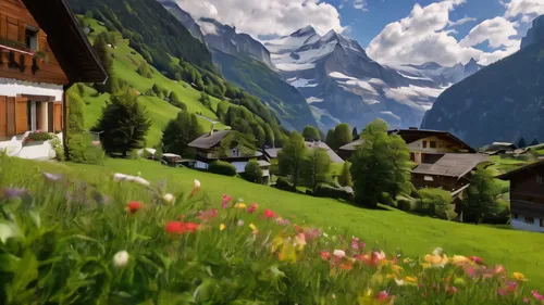 alpine village,lauterbrunnen,grindelwald,the alps,alpine pastures,alpine region,swiss alps,canton of glarus,bernese alps,bernese oberland,switzerland,zermatt,high alps,eastern switzerland,mountain village,alps,landscape mountains alps,mountain huts,southeast switzerland,alpine meadow,Photography,General,Natural