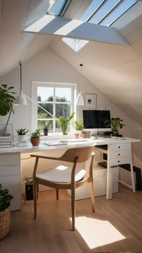 Pitched roof ,daylighting,folding roof,loft,smart home,modern room,scandinavian style,sky apartment,danish room,skylight,attic,modern office,roof lantern,working space,danish house,wooden desk,home in