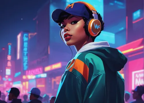 cyberpunk,world digital painting,vector girl,music background,harlem,game illustration,sci fiction illustration,vector illustration,game art,digital painting,80s,shanghai,cg artwork,retro music,retro girl,vector art,spotify icon,hk,neon light,phone icon,Conceptual Art,Fantasy,Fantasy 19