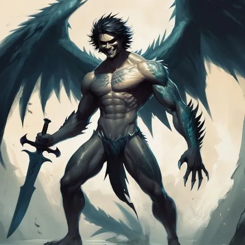 garuda,daemon,harpy,corvus,angel of death,dark angel,black angel,corvin,black raven,the archangel,archangel,gryphon,black crow,uriel,black warrior,griffin,dark-type,lucifer,corvidae,heroic fantasy,Conceptual Art,Fantasy,Fantasy 02