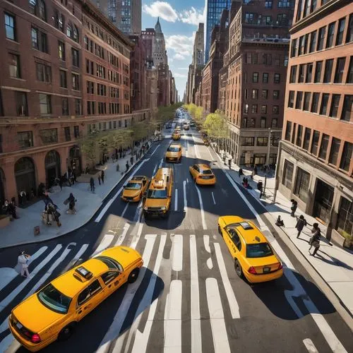 new york streets,new york taxi,taxicabs,yellow taxi,taxis,pedestrianized,5th avenue,newyork,flatiron building,flatiron,bizinsider,new york,taxicab,nyclu,taxi cab,highline,cabs,cabbies,one-way street,streetscapes,Conceptual Art,Sci-Fi,Sci-Fi 24