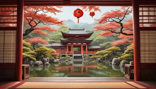 sakura background,japanese-style room,japanese sakura background,japanese shrine,dojo,ryokan,kyoto,heian,jigoku,imagawa,cartoon video game background,victory gate,hall of supreme harmony,hanging temple,japanese background,torii,shinto shrine gates,rakugo,senju,myojin,Illustration,Realistic Fantasy,Realistic Fantasy 21