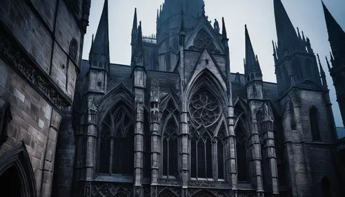 gothic church,haunted cathedral,nidaros cathedral,koln,cathedral,the black church,ulm minster,cathedrals,duomo,black church,the cathedral,spires,steeples,cologne cathedral,markale,metz,hogwarts,minster,neogothic,notredame,Photography,Black and white photography,Black and White Photography 06