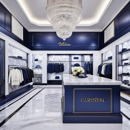 cartier,luxury accessories,boutique,walk-in closet,mazarine blue,paris shops,sapphire,navy blue,neoclassic,luxury items,dark blue and gold,shop,upscale,luxury,navy,luxurious,dress shop,showroom,cabinetry,store,Illustration,Realistic Fantasy,Realistic Fantasy 45