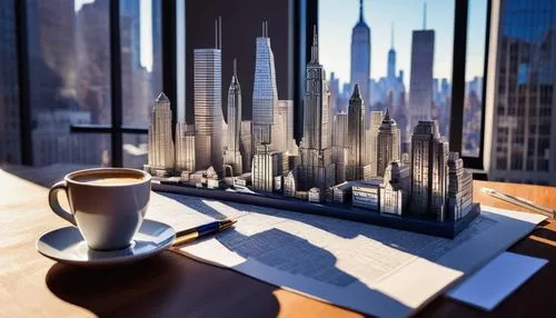 low poly coffee,blur office background,cityscape,3d rendering,office desk,cityscapes,a cup of coffee,city skyline,city scape,coffee break,coffee background,3d render,business district,city buildings,modern office,breakfast table,city view,office buildings,tall buildings,work desk,Illustration,Retro,Retro 05