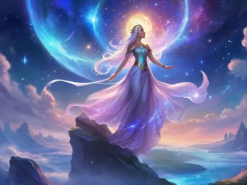 allura,andromeda,fantasy picture,astral traveler,celestial,fantasia,Illustration,Realistic Fantasy,Realistic Fantasy 01