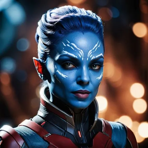 Mass Effect
Liara Tsoni ( asari ) ( xeno )

blaue Haut.
 Geschwungene kurze Tentakel statt Haaren auf dem kopf
Keine Ohren,liara,asari,satari,zavtra,andorian,liora,calibrations,lilandra,kalinda,avatar