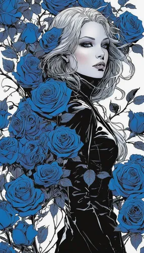 blue rose,black rose,rosa ' amber cover,widow flower,fallen petals,white rose snow queen,petals,winter rose,winterblueher,datura,the sleeping rose,a200,noble roses,roses,water rose,porcelain rose,blue petals,fallen flower,femme fatale,with roses,Illustration,American Style,American Style 06