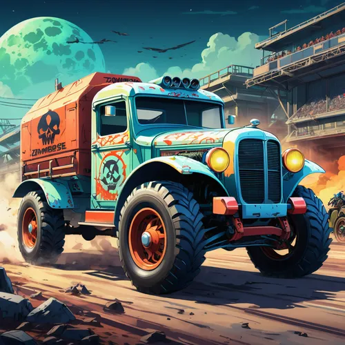 rust truck,truck racing,ford truck,dodge power wagon,retro vehicle,gaz-53,ford cargo,monster truck,kamaz,jeep wagoneer,jeep cj,scrap truck,ford f-series,tow truck,long cargo truck,pickup-truck,day of the dead truck,willys jeep truck,halloween truck,willys-overland jeepster,Illustration,Japanese style,Japanese Style 03