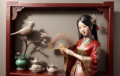 chinese art,oriental painting,tea ceremony,japanese art,oriental princess,geisha girl,oriental girl,ikebana,floral and bird frame,painter doll,junshan yinzhen,japanese doll,geisha,oriental longhair,in