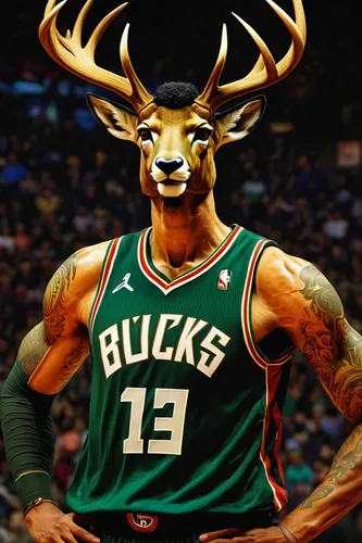 Create a thrilling story involving a Milwaukee Bucks jersey.,bucks,buck antlers,deer bull,buck,knauel,pere davids deer,deer,deer head,black doe,cauderon,nba,the animal,horned,billy goat,raindeer,free 