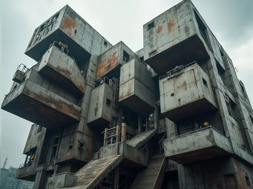 habitat 67,hashima,gunkanjima,brutalism,brutalist,scampia,multistorey,syringe house,vab,sulaco,concrete plant,multistory,kowloon city,sanatoriums,arcology,kurilsk,visalakshi,multi storey car park,tankor,concrete,Photography,General,Realistic