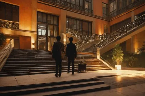 alchemax,sapienza,atriums,rendezvous,streamwood,photo session at night,deakins,stairs,couple silhouette,elegante,vertigo,staircase,nightstalkers,agents,soir,staircases,consulate,scene lighting,vigilantes,diplomats,Illustration,Paper based,Paper Based 07