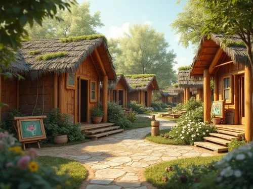 wooden houses,boardinghouses,cabins,cottages,aurora village,bungalows,huts,alpine village,knight village,lodges,ecovillages,korean folk village,chalets,ecovillage,mountain settlement,summer cottage,longhouses,sylvania,small cabin,bunkhouses,Photography,General,Realistic