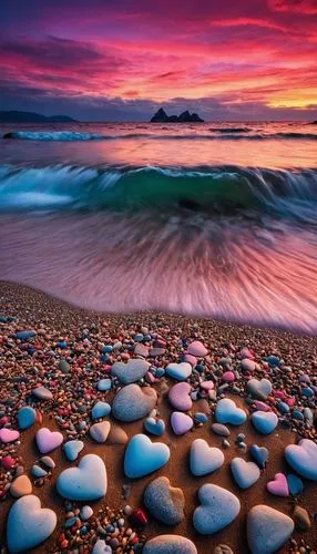 ruby beach,rocky beach,balanced pebbles,pink beach,splendid colors,beautiful beaches,colorful water,beach landscape,colored rock,tide pool,mountain beach,vancouver island,pebble beach,rocky coast,colored stones,seascape,beautiful beach,intense colours,south island,purple landscape,Photography,General,Fantasy