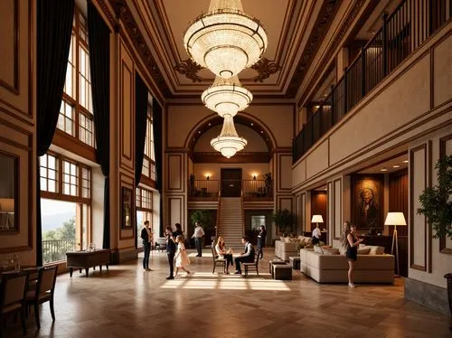 hotel lobby,lobby,foyer,entrance hall,hotel hall,marunouchi,amanresorts,ballroom,kempinski,grand hotel europe,emporium,cochere,atriums,benaroya,gleneagles hotel,emirates palace hotel,driehaus,nemacolin,royal interior,intercontinental