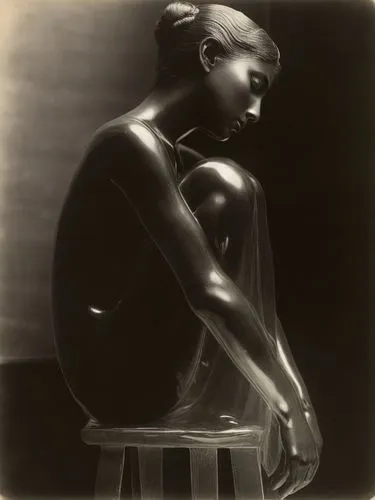 art deco woman,woman sculpture,lalique,archipenko,bronze figure,bronze sculpture,Photography,Black and white photography,Black and White Photography 15