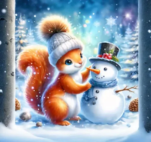 christmas snowy background,winter animals,christmas fox,christmas snowman,christmas animals,winter background