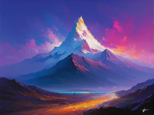 mountain sunrise,volcano,volcanic landscape,stratovolcano,mountain landscape,mountain peak,mountain,fantasy landscape,mountains,fire mountain,mountain world,high mountains,matterhorn,giant mountains,volcanic,volcanos,mountain scene,mountainous landscape,lava,vast,Conceptual Art,Sci-Fi,Sci-Fi 22