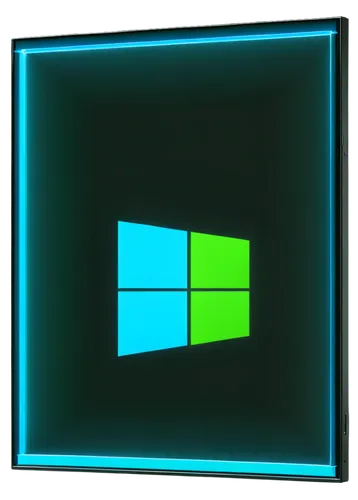 Windows 10 logo, blue and green glass effect, modern flat design, reflective surface, 3D visual style, metallic frame, transparent background, close-up shot, soft lighting, high contrast, realistic re