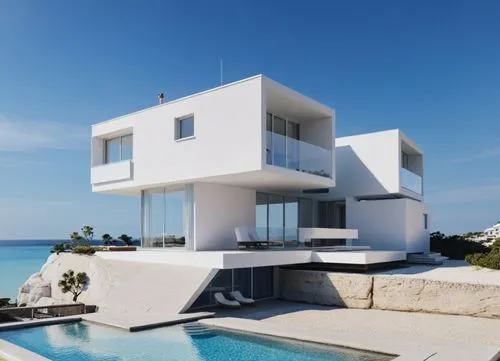 cubic house,a large modern home with swimming pool and a view of the ocean,cubic house,modern house,dunes house,modern architecture,beach house,cube house,Photography,General,Commercial