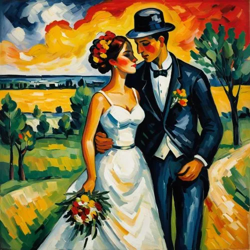 wedding couple,matrimonio,hochzeit,young couple,dancing couple,casados,wedding photo,elopement,wedding frame,romantic portrait,man and wife,eloped,matrimonial,fauvist,vintage man and woman,mousseau,premarital,vintage couple silhouette,pittura,as a couple,Art,Artistic Painting,Artistic Painting 37