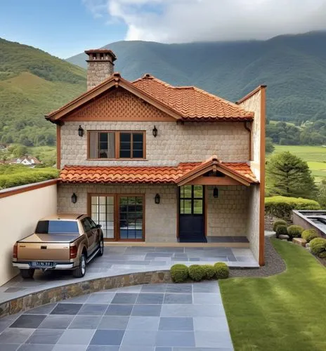 turf roof,roof landscape,roof tile,hovnanian,grass roof,folding roof,golf lawn,landscaped,house roof,house roofs,stucco wall,tiled roof,home landscape,slate roof,clay tile,beautiful home,house in mountains,luxury property,unroofed,house in the mountains,Photography,General,Realistic