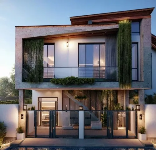 modern house,3d rendering,residential house,two story house,exterior decoration,beautiful home,block balcony,holiday villa,frame house,smart house,modern architecture,render,fresnaye,balcony garden,to