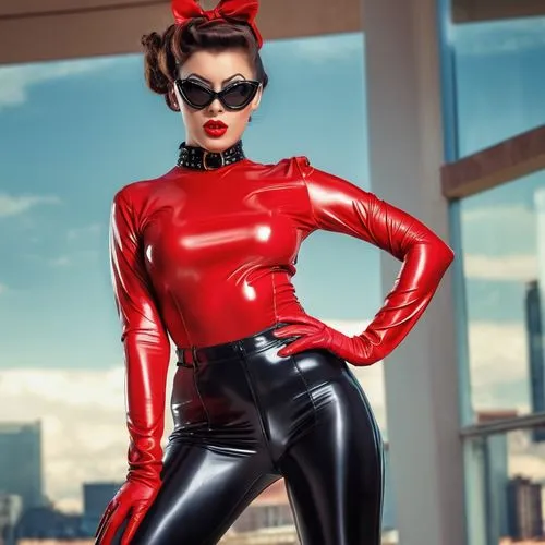 latex,catsuit,catwoman,leatherette,red,selina,superheroine,catsuits,superhot,villainess,latex gloves,leathery,red super hero,red cat,mistress,super heroine,tura satana,batwoman,silk red,madelyne,Photography,General,Realistic