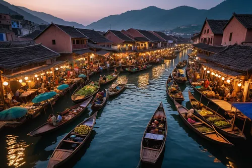 floating market,fishing village,southeast asia,gondolas,vietnam,grand canal,floating huts,ulun danu,hoi an,boat yard,row boats,teal blue asia,stilt houses,vietnam's,srinagar,wooden boats,taxi boat,fishing boats,boats in the port,boat harbor,Photography,General,Natural