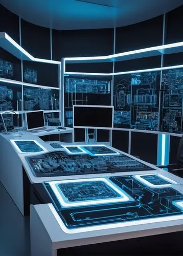 control desk,computer room,control center,spaceship interior,cybertown,the server room,holodeck,cyberview,cyberscene,supercomputing,cybercasts,cartoon video game background,cyberonics,touchscreens,virtualized,replicators,supercomputers,control panel,cyberinfrastructure,optronics,Illustration,Realistic Fantasy,Realistic Fantasy 45