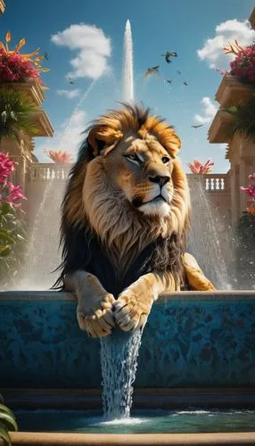 lion fountain,king of the jungle,forest king lion,lion,simba,skeezy lion,lion father,lion - feline,full hd wallpaper,lion king,royal tiger,lion number,lion capital,the lion king,to roar,kingdom,roaring,cg artwork,leo,lion's coach,Conceptual Art,Fantasy,Fantasy 11