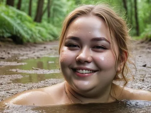 the blonde in the river,water nymph,noorderleech,wet smartphone,plus-size model,wet,wet girl,fat,nymphaea,hoi,lentje,girl on the river,greta oto,the body of water,hoedeopbap,schwimmvogel,in water,her,natural water,water bath,Female,Disheveled hair,XXL,Happy,Long Coat,Outdoor,Forest
