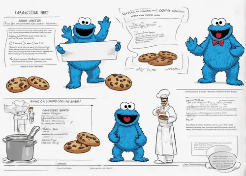 cookies,bake cookies,cookie jar,oatmeal-raisin cookies,cookie,baking cookies,gourmet cookies,stack of cookies,bakery products,chocolate chips,pastry chef,chocolate chip cookie,food processing,sesame street,blueberry muffins,gingerbread maker,cute cartoon character,food icons,smurf,baking,Unique,Design,Character Design