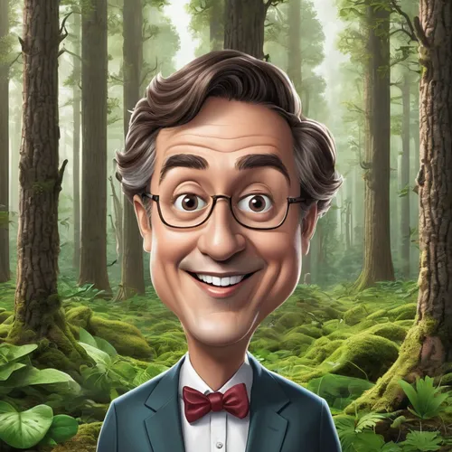 Produce a realistic depiction of a forest using AI.,cartoon forest,cartoon doctor,forest man,forest background,biologist,portrait background,forest animal,forrest,custom portrait,tropical and subtropi