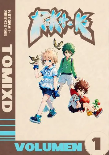 a poster of some anime characters, and one is holding a bird,dynamix,volume,volumes,cd cover,listenable,megamix,Anime,Anime,Realistic