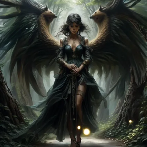 dark angel,black angel,hecate,demoness,angel of death,hawkgirl