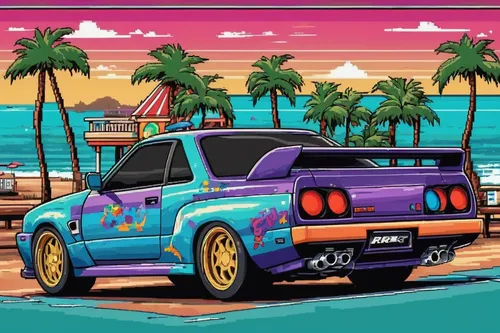 3d car wallpaper,skyline,nissan skyline,muscle car cartoon,toyota ae85,cartoon car,miami,corolla,retro background,80s,80's design,skyline gtr,retro car,game car,90s,toyota corolla,bobby-car,toyota,retro vehicle,chevrolet astro,Unique,Pixel,Pixel 04