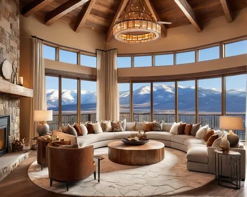 luxury home interior,modern living room,family room,living room,alpine style,livingroom,house in the mountains,great room,beautiful home,the cabin in the mountains,chalet,luxury home,fire place,luxury property,sitting room,penthouses,house in mountains,contemporary decor,interior modern design,crib,Illustration,Realistic Fantasy,Realistic Fantasy 01