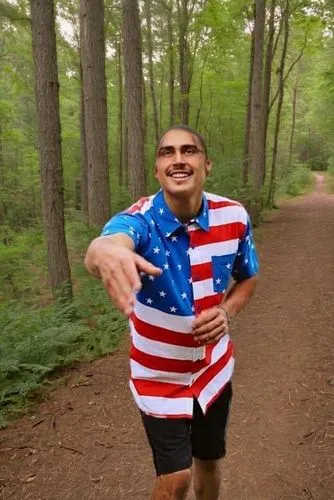 patriot,ultramarathon,patriotic,captain american,america,patriotism,half-marathon,usa,flag day (usa),joe iurato,25 miles,sports hero fella,i ran,american,amurtiger,united states of america,freedom from the heart,half marathon,trail running,35 miles,Male,African American,Youth adult,XL,Happy,Outdoor,Forest